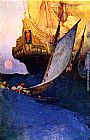 Howard Pyle Attack on a Galleon painting